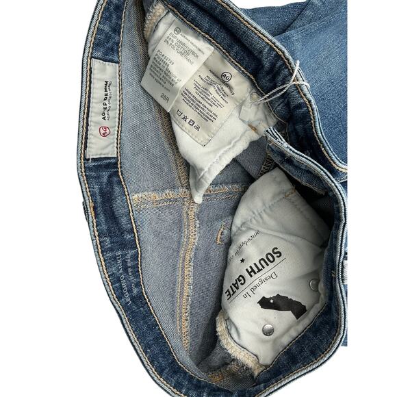 Ag Denim Jeans Sleek Blue Legging Raw Hem Ankle Skinny Jeans Size 25 - Picture 4 of 4